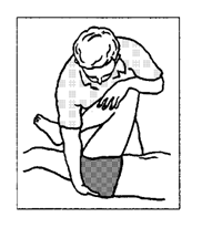 иммобилизация (замыкание) крестцово-подвздошного сочленения в положении больного лежа на спине
